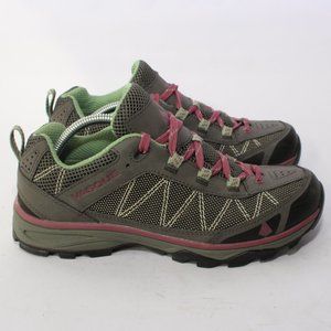 VASQUE Monolith Low Hiking Shoes Trail Runners Size 10 M Grey, Green & Pink